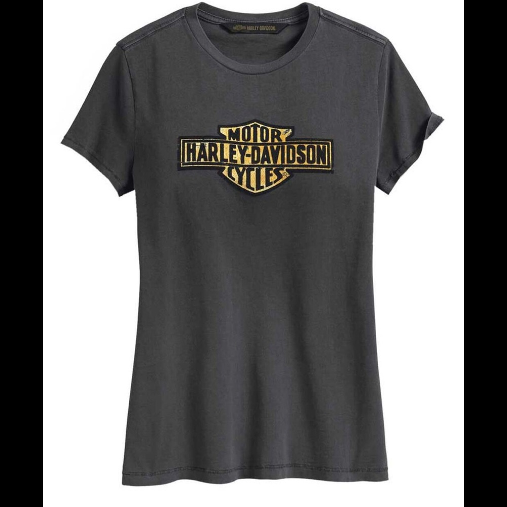 Harley Davidson Women's Flocked Logo T-Shirt NWT